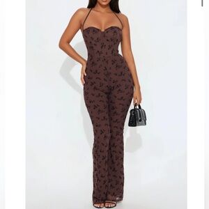 NEW Elegant Brown Floral Jumpsuit